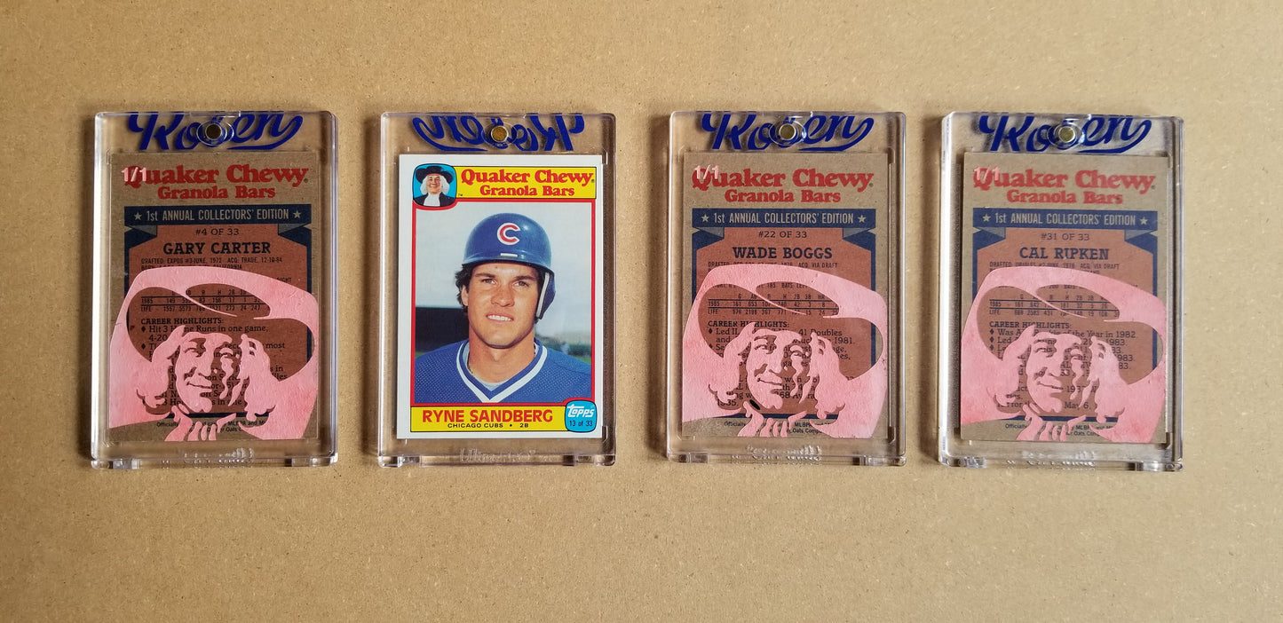 Baseball card art by Matthew Lee Rosen (aka Matthew Rosen) - Gum Stick Collector Cards - 1986 Topps Quaker Chewy