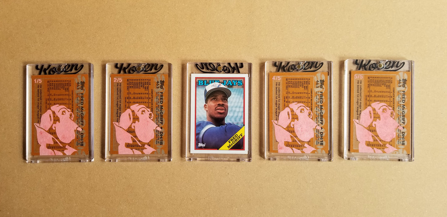 Baseball card art by Matthew Lee Rosen (aka Matthew Rosen) - Gum Stick Collector Cards - 1988 Topps Fred McGriff (Crime Dog)