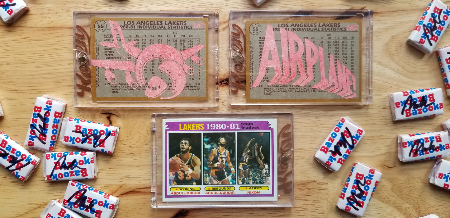 Baseball card art by Matthew Rosen - Kareem Abdul-Jabbar Airplane!