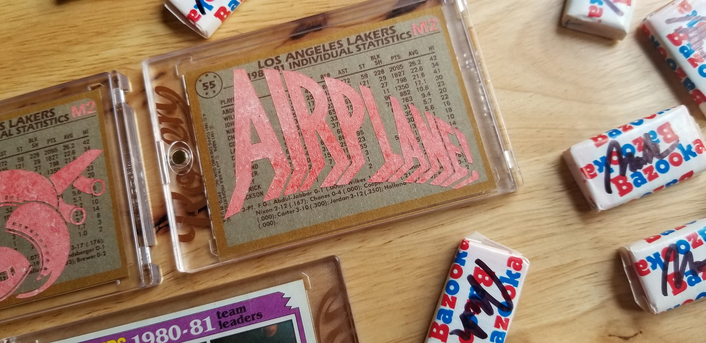 Baseball card art by Matthew Rosen - Kareem Abdul-Jabbar Airplane!