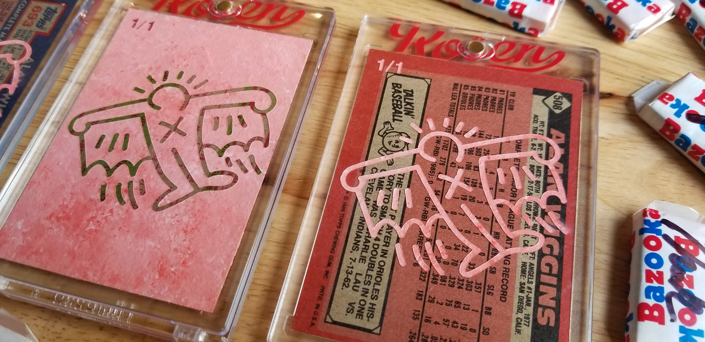 Baseball card art by Matt Rosen - Alan Wiggins & Keith Haring