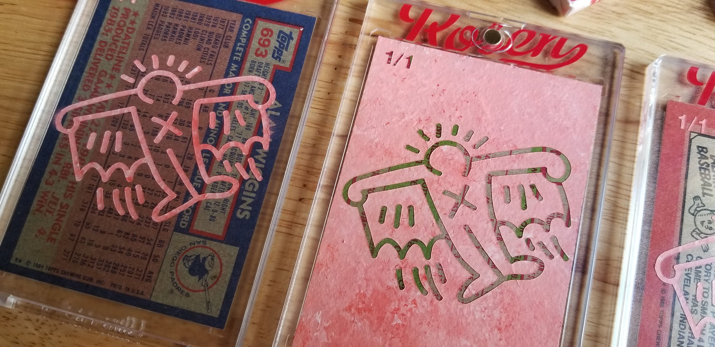 Baseball card art by Matt Rosen - Alan Wiggins & Keith Haring