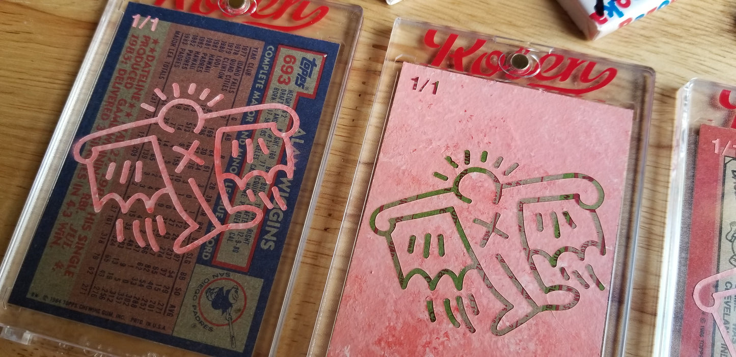 Baseball card art by Matt Rosen - Alan Wiggins & Keith Haring