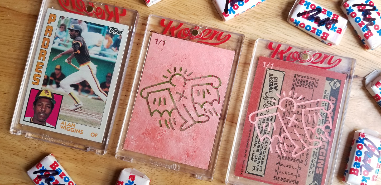 Baseball card art by Matt Rosen - Alan Wiggins & Keith Haring