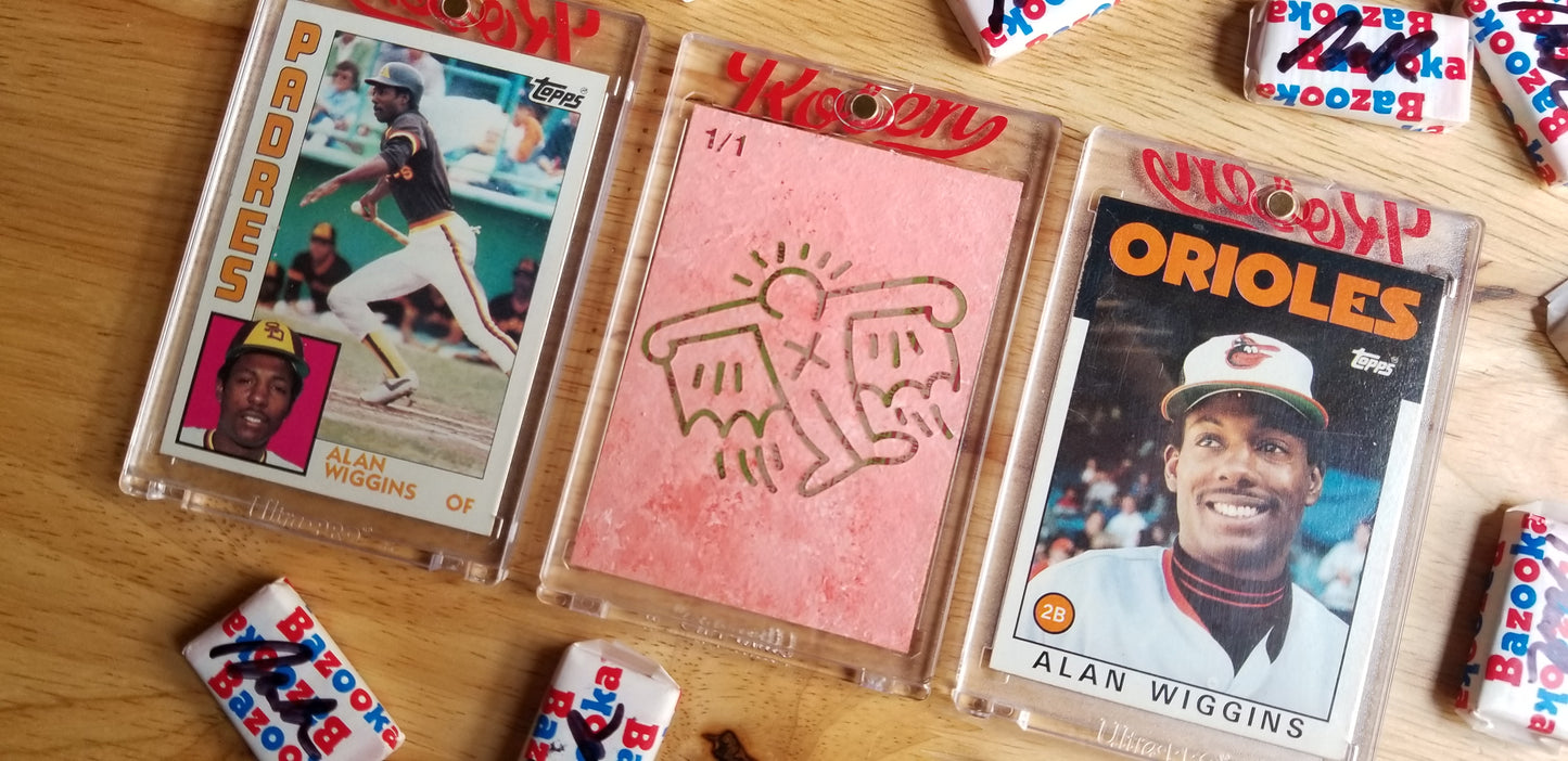 Baseball card art by Matt Rosen - Alan Wiggins & Keith Haring