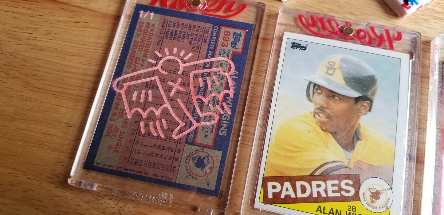 Baseball card art by Matt Rosen - Alan Wiggins & Keith Haring