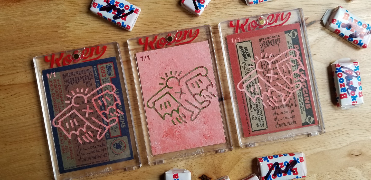 Baseball card art by Matt Rosen - Alan Wiggins & Keith Haring