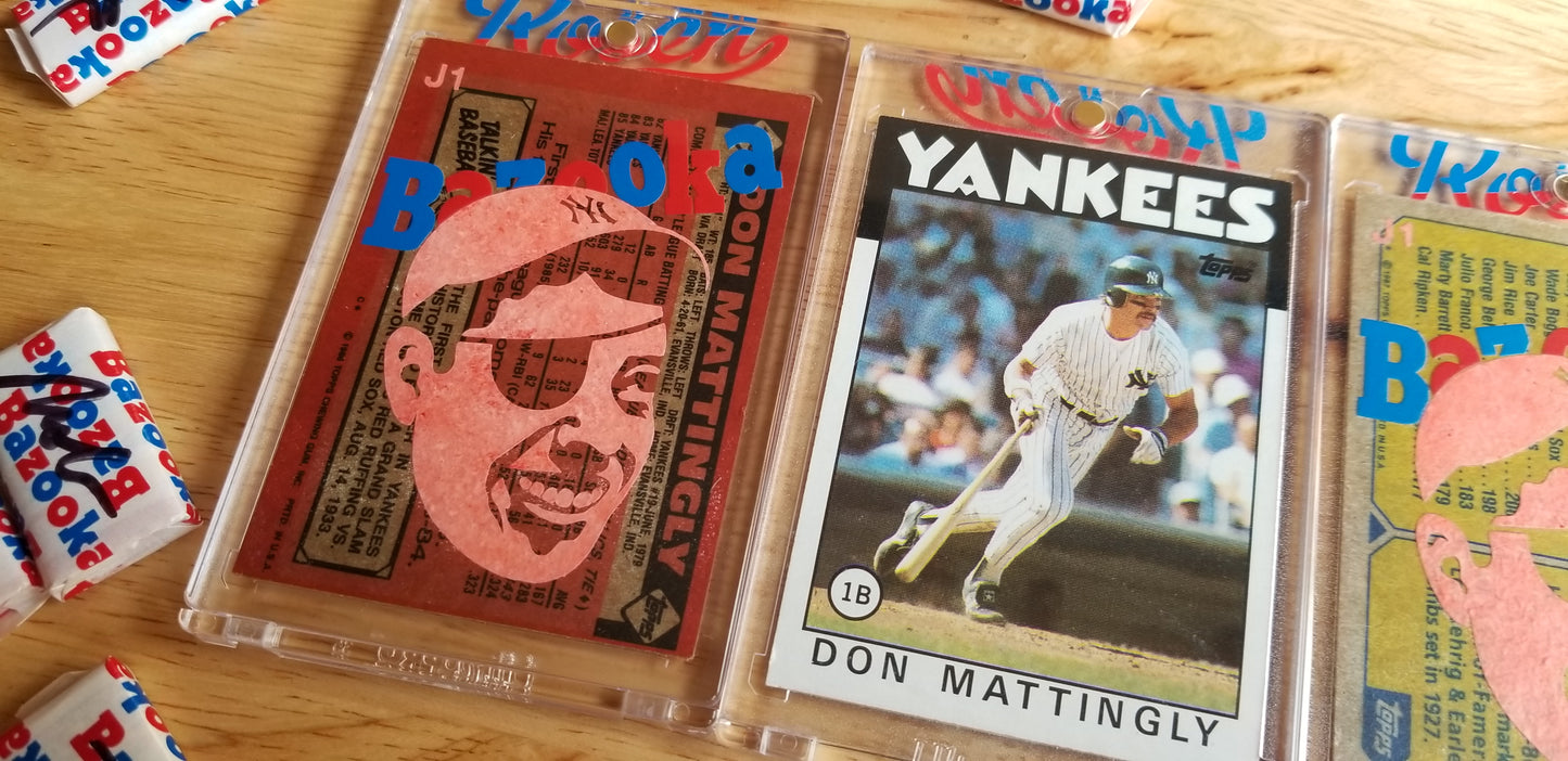 Baseball card art by Matthew Rosen - Bazooka Joe DiMaggio