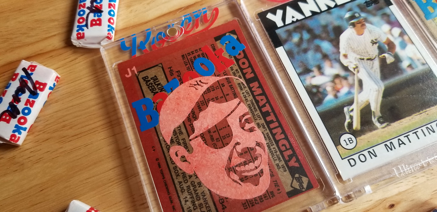 Baseball card art by Matthew Rosen - Bazooka Joe DiMaggio