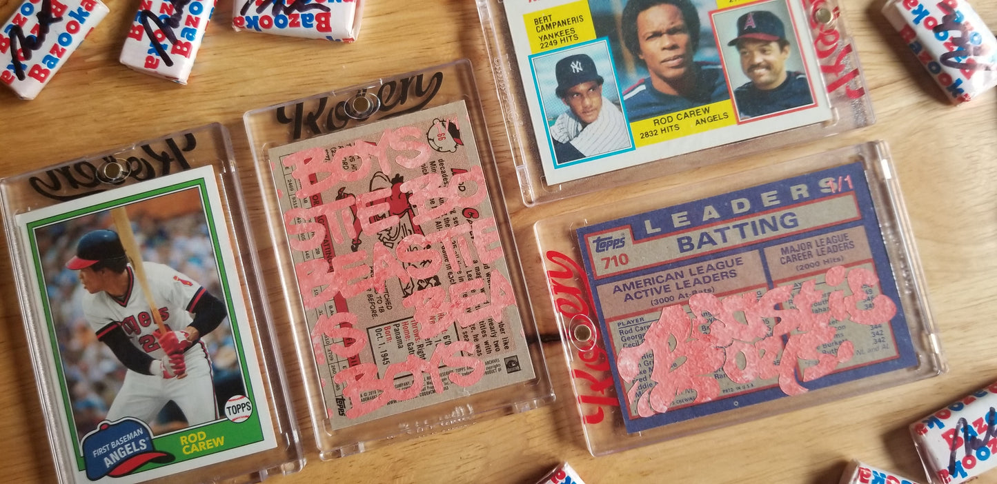 Baseball card art by Matt Rosen - Rod Carew (Beastie Boys)