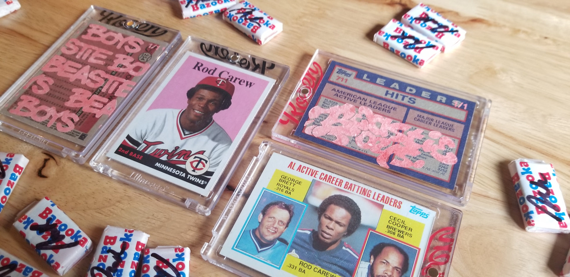 Baseball card art by Matt Rosen - Rod Carew (Beastie Boys)