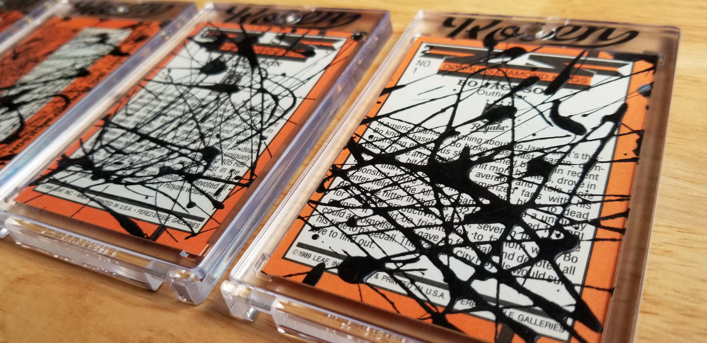 Baseball card art by Matthew Lee Rosen (aka Matthew Rosen) - Bo Jackson Pollock