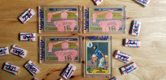 Baseball card art by Matthew Rosen - Bo Jackson Bat Break 1987 Topps