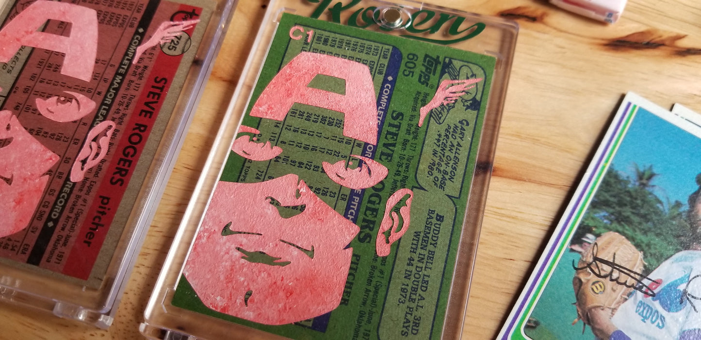 Baseball card art by Matthew Rosen - Captain America, Steve Rogers