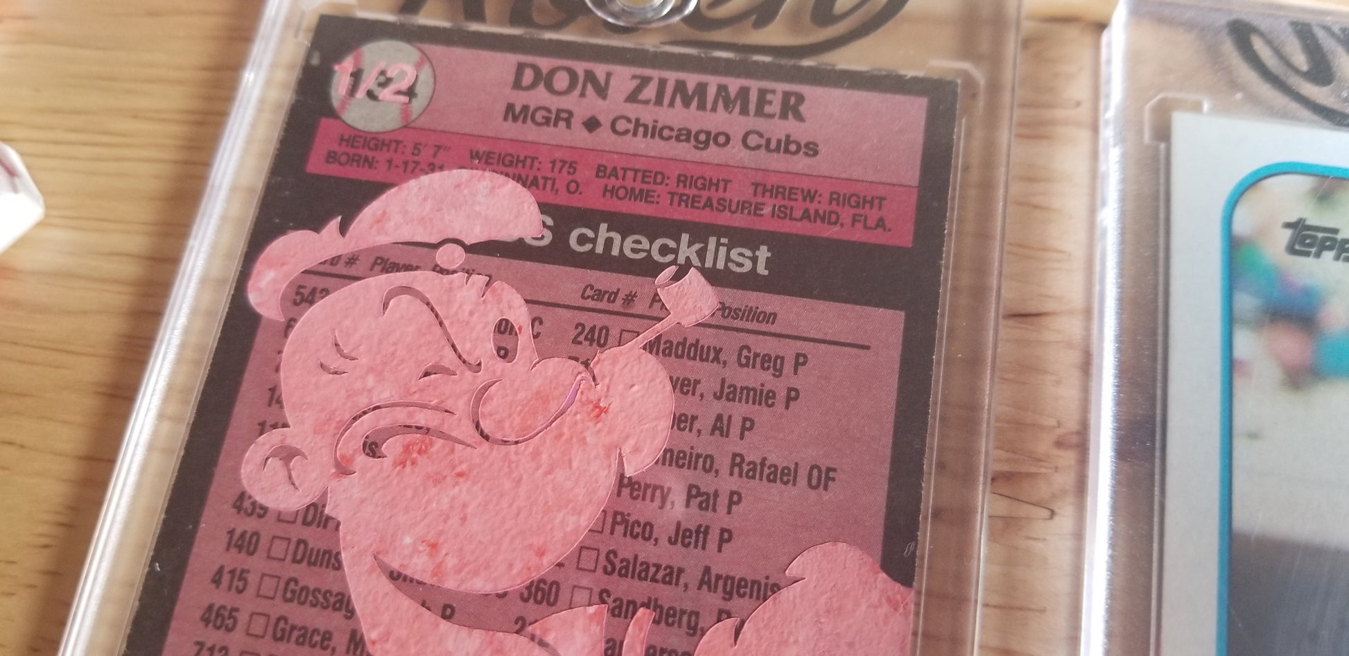 Baseball card art by Matthew Lee Rosen (aka Matthew Rosen) - Don Zimmer Popeye