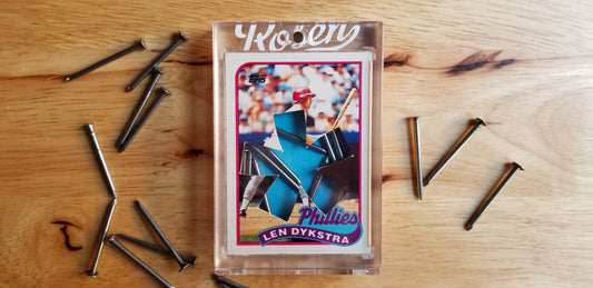 Baseball card art by Matt Rosen - Lenny Dykstra package of Nails