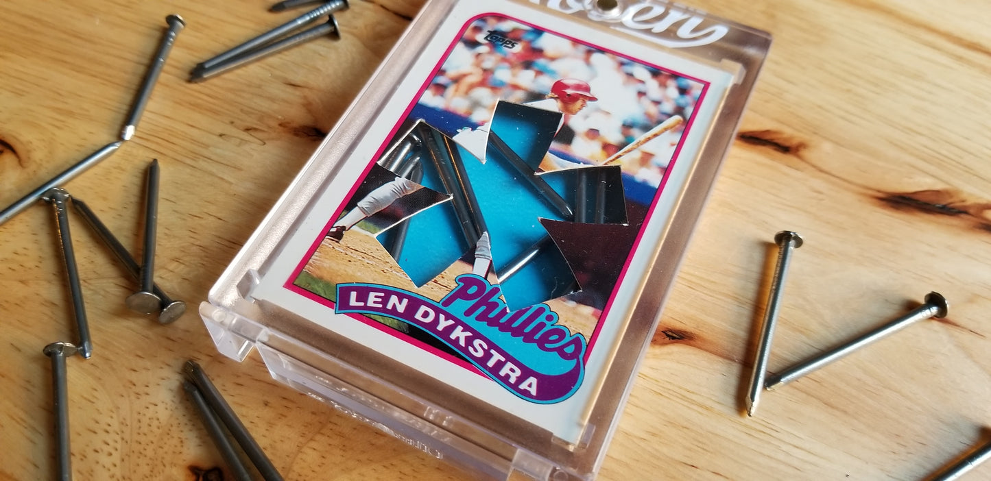 Baseball card art by Matt Rosen - Lenny Dykstra package of Nails