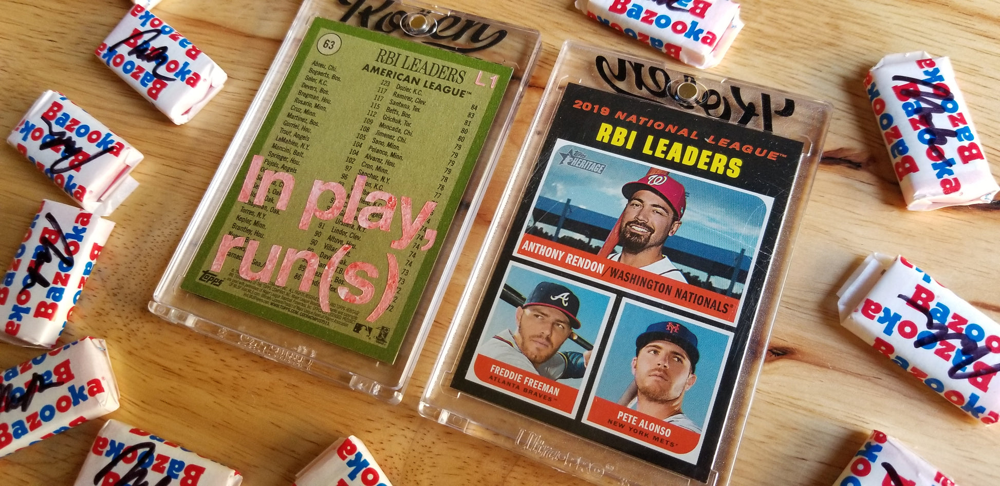 Baseball card art by Matthew Rosen - In play, run(s)