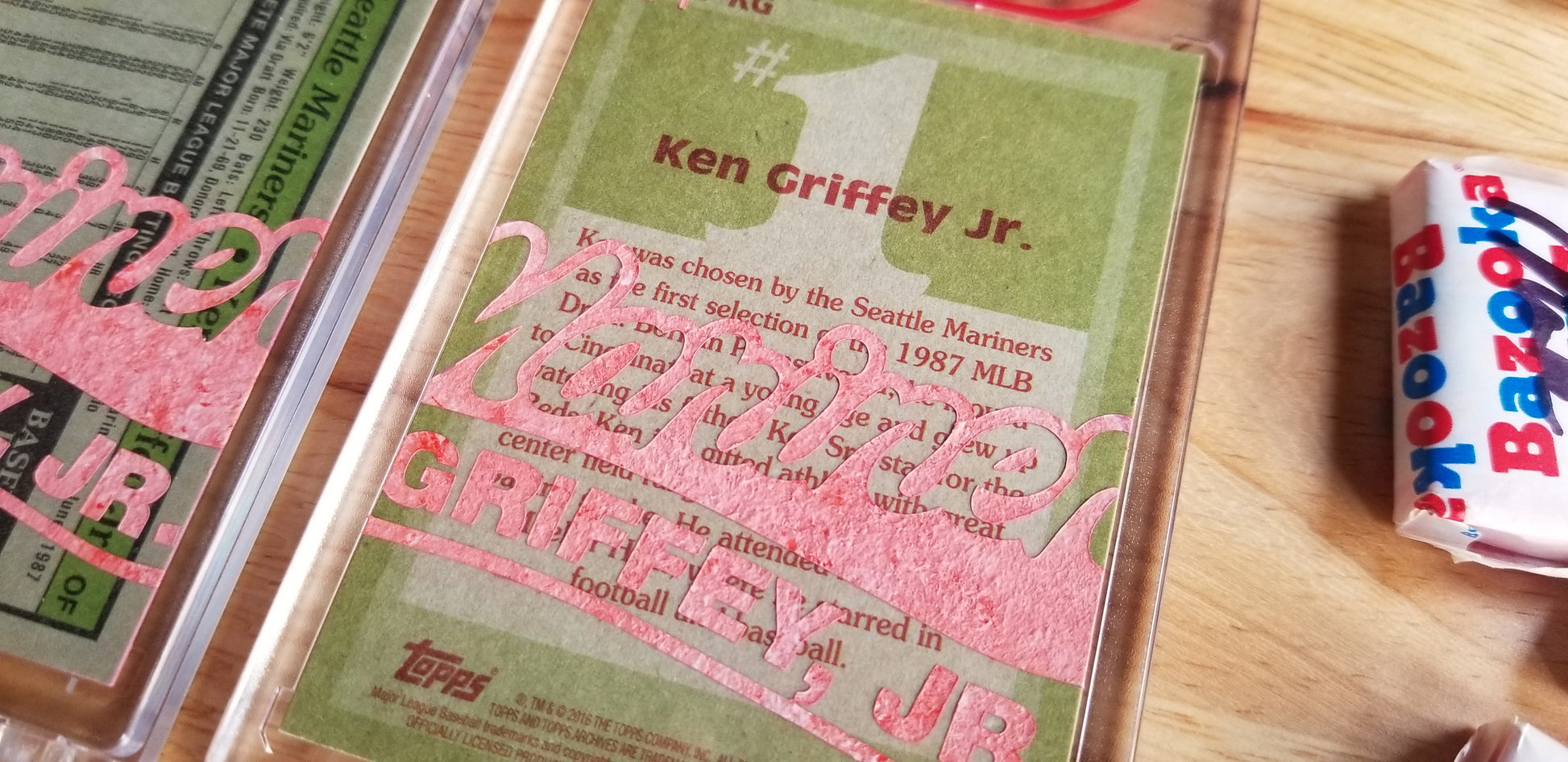 Baseball card art by Matthew Lee Rosen (aka Matthew Rosen) - Ken Griffey Jr. 1989 Topps Traded