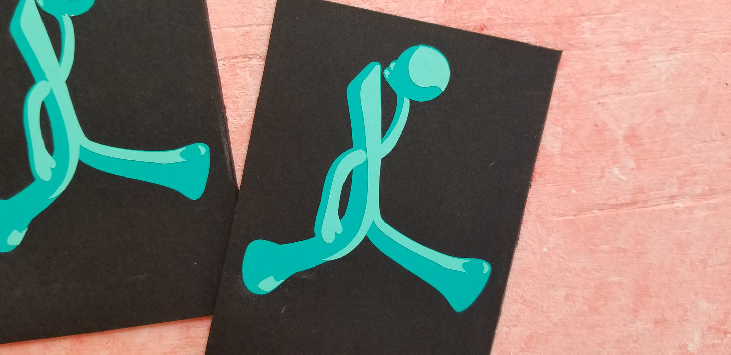 Gumby card art by Matthew Lee Rosen - Inspired by Michael Jordan's Jumpman