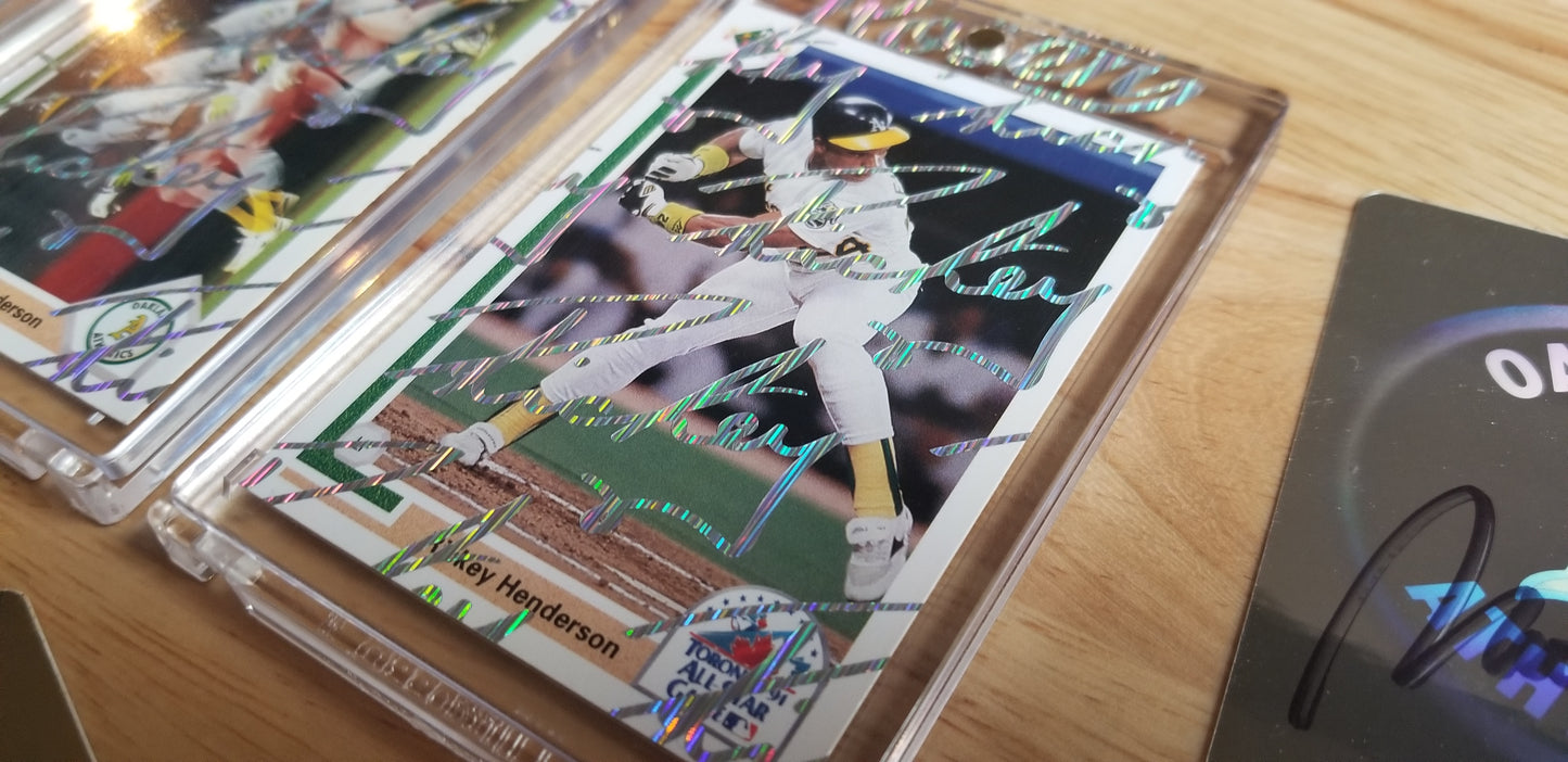 Baseball card art by Matthew Lee Rosen (aka Matthew Rosen) - Rickey Henderson Upper Deck