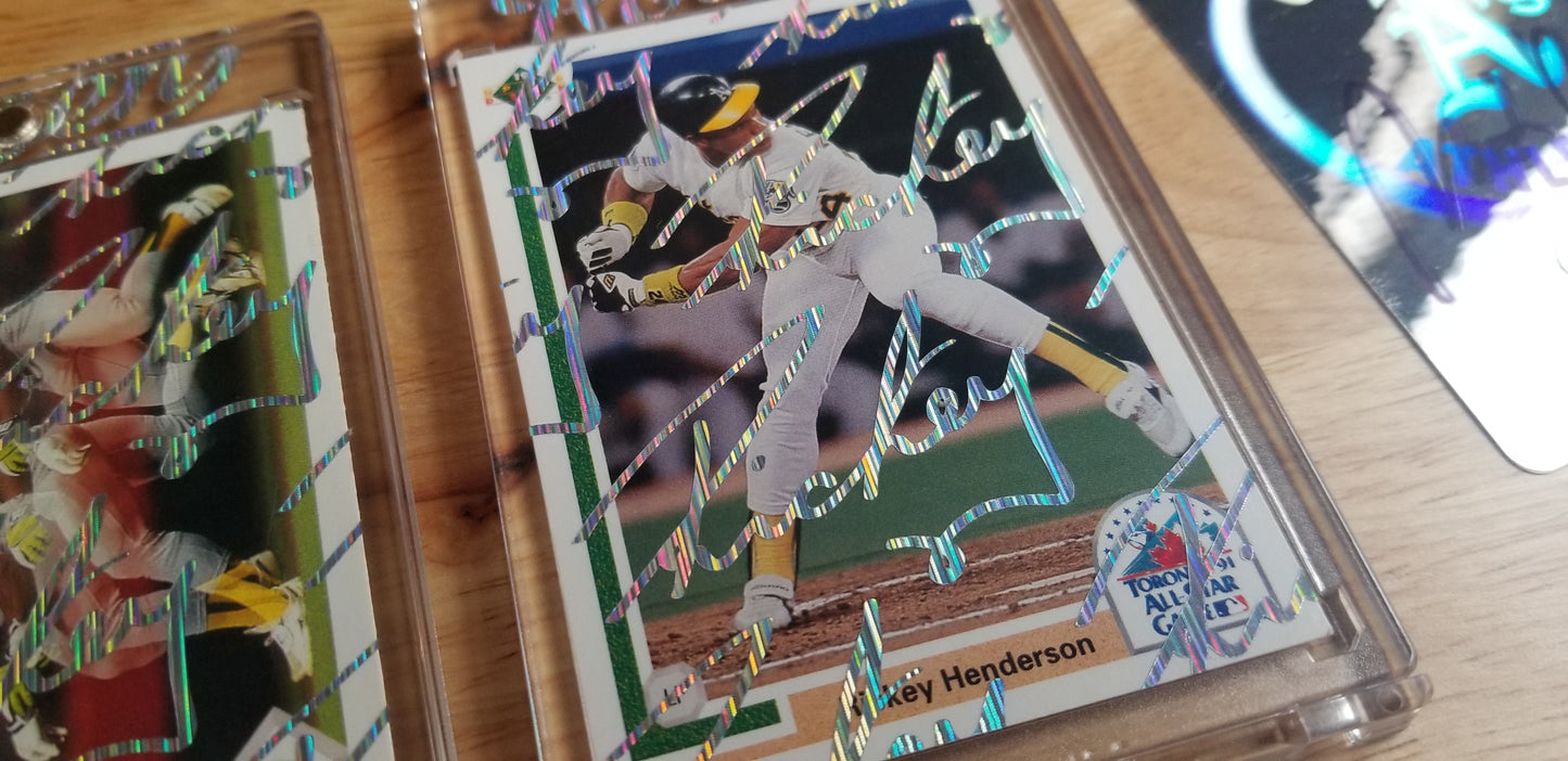 Baseball card art by Matthew Lee Rosen (aka Matthew Rosen) - Rickey Henderson Upper Deck