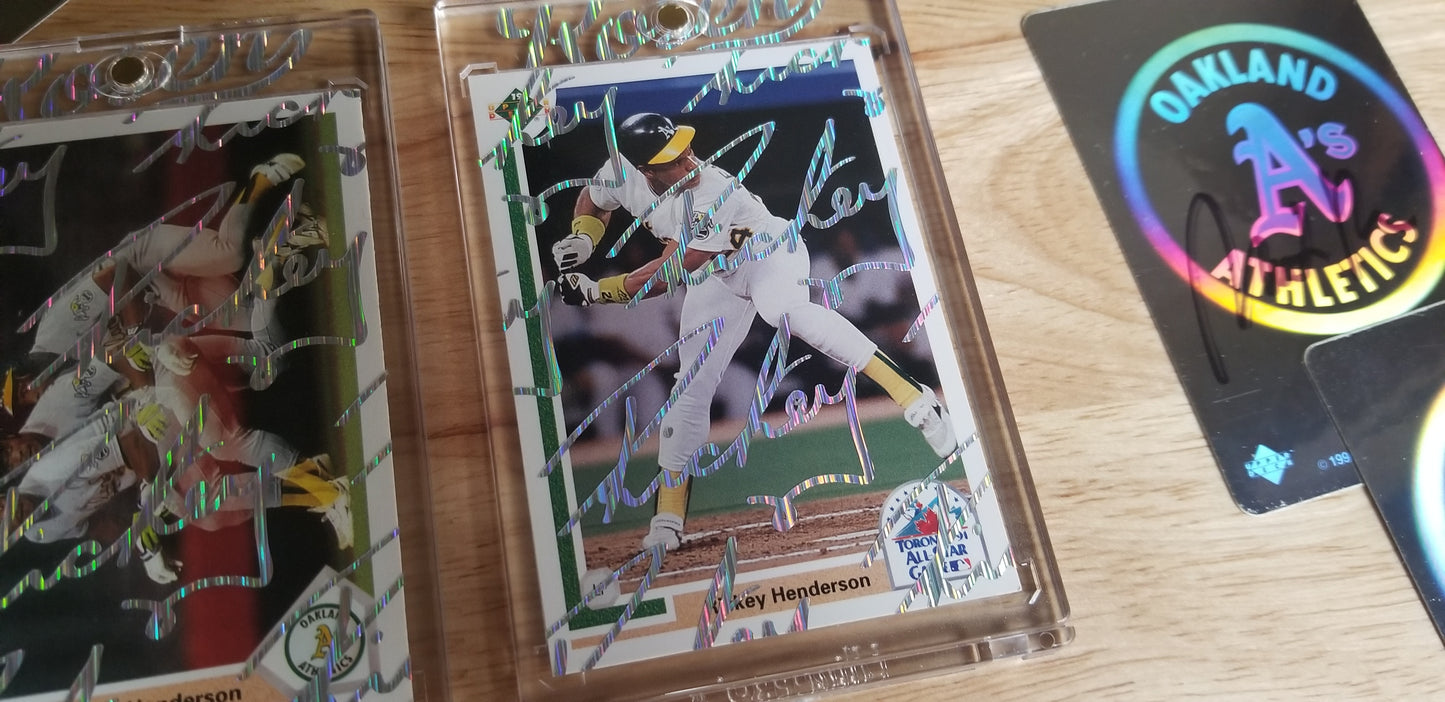 Baseball card art by Matthew Lee Rosen (aka Matthew Rosen) - Rickey Henderson Upper Deck