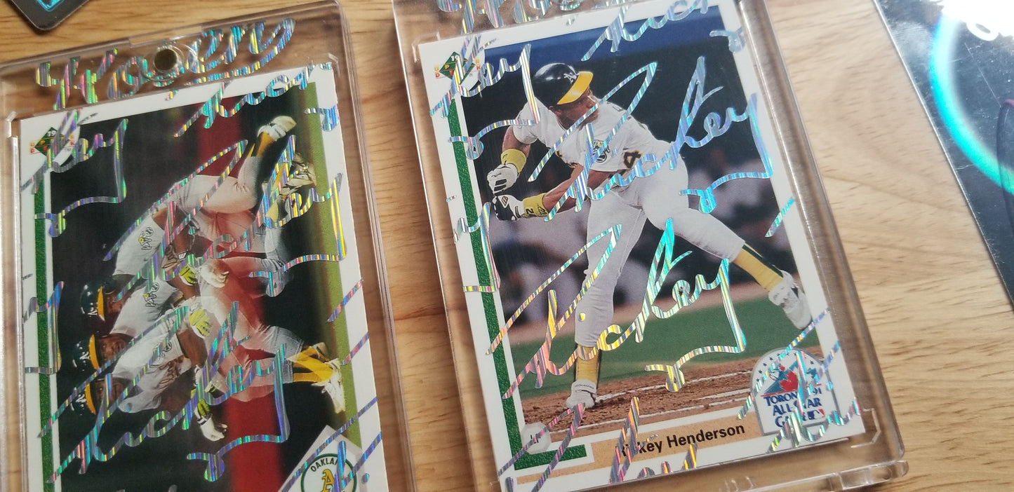 Baseball card art by Matthew Lee Rosen (aka Matthew Rosen) - Rickey Henderson Upper Deck