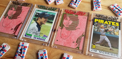 Baseball card art by Matthew Rosen - Jim Morrison