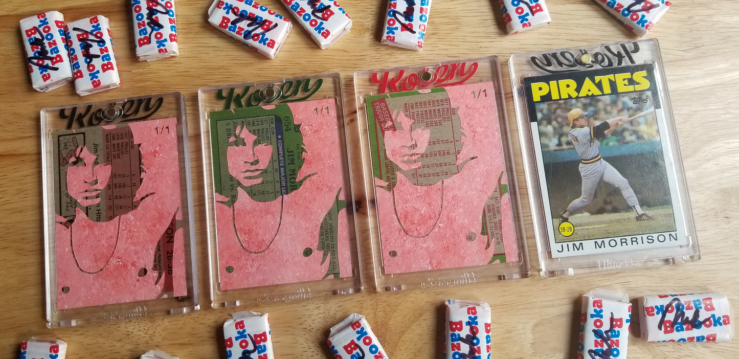 Baseball card art by Matthew Rosen - Jim Morrison