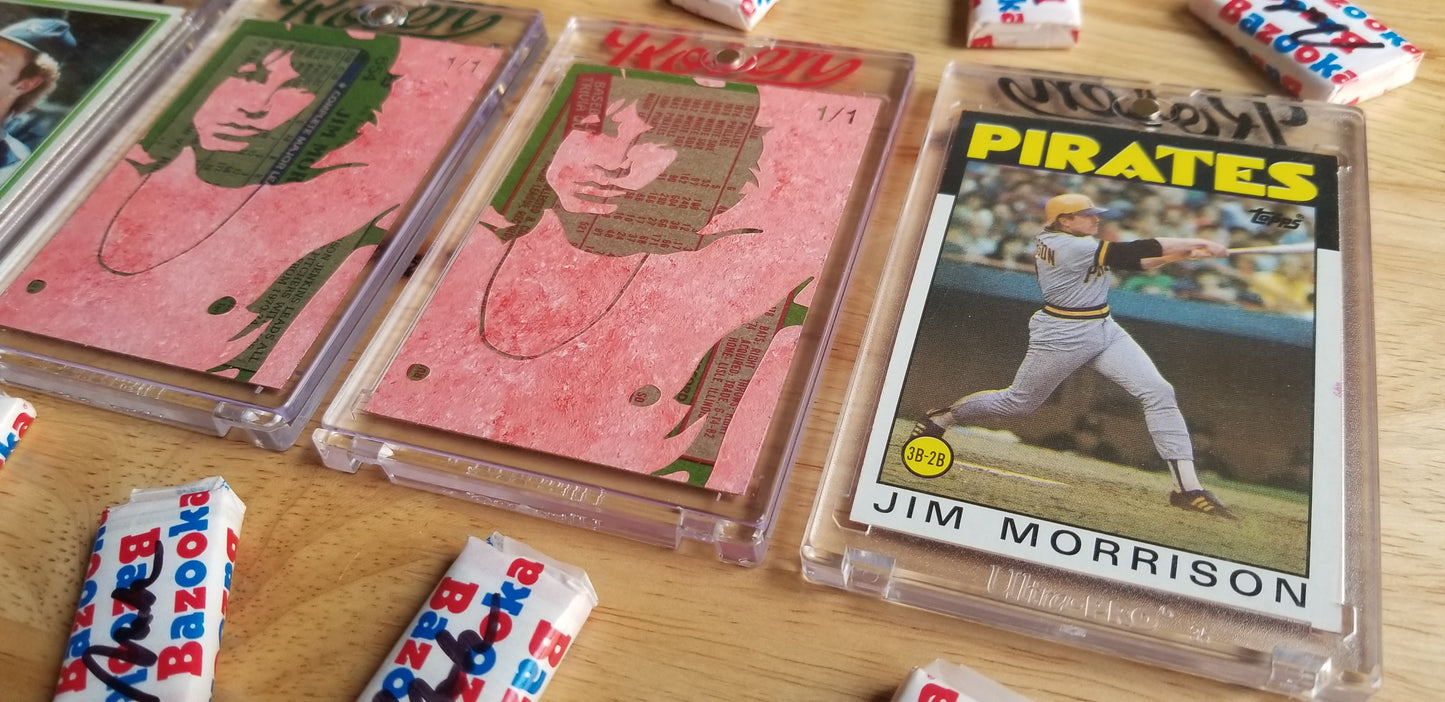 Baseball card art by Matthew Rosen - Jim Morrison