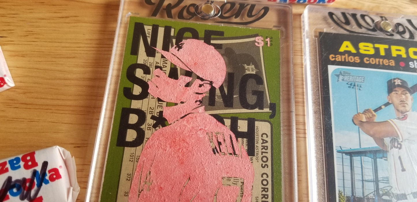 Baseball card art by Matthew Rosen - Joe Kelly and Carlos Correa
