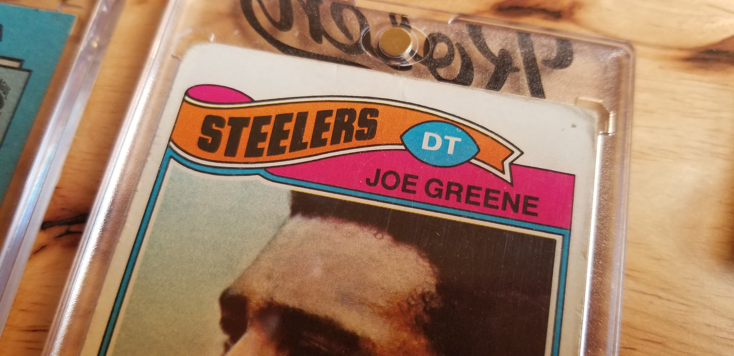 Baseball card art by Matthew Rosen - Joe Montana & Mean Joe Greene