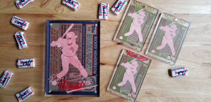 Baseball card art by Matthew Lee Rosen (aka Matthew Rosen) - Rickey Henderson Rookie Card
