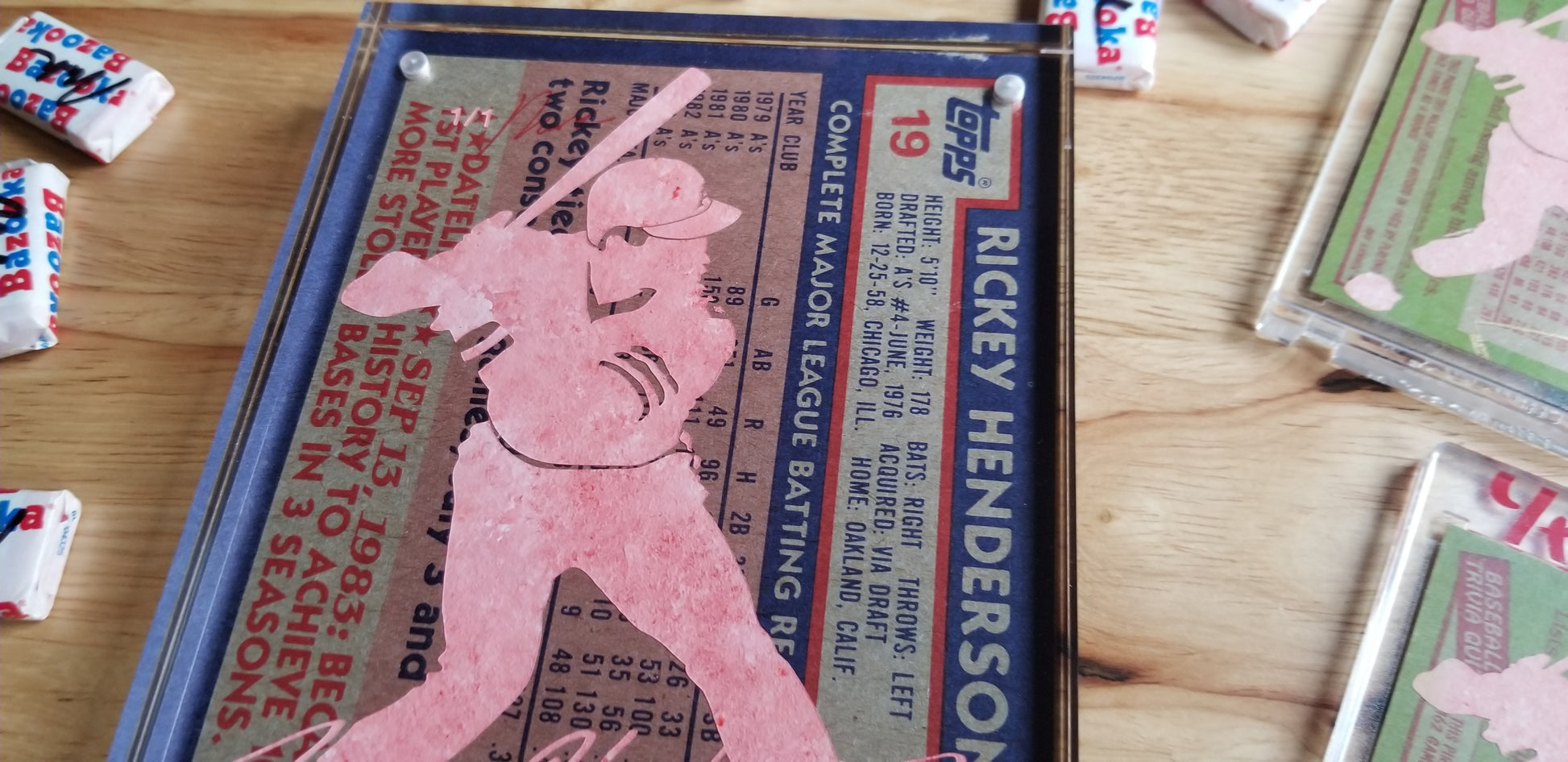 Baseball card art by Matthew Lee Rosen (aka Matthew Rosen) - Rickey Henderson Rookie Card