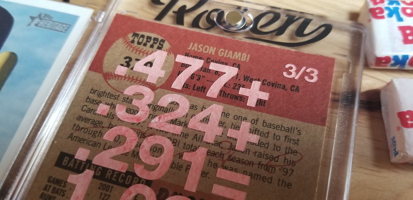 Baseball card art by Matthew Rosen - Money Ball Sabermetrics