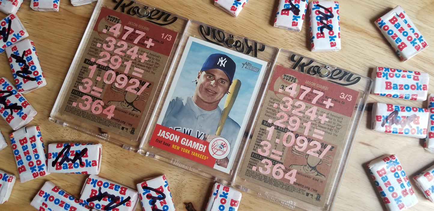 Baseball card art by Matthew Rosen - Money Ball Sabermetrics