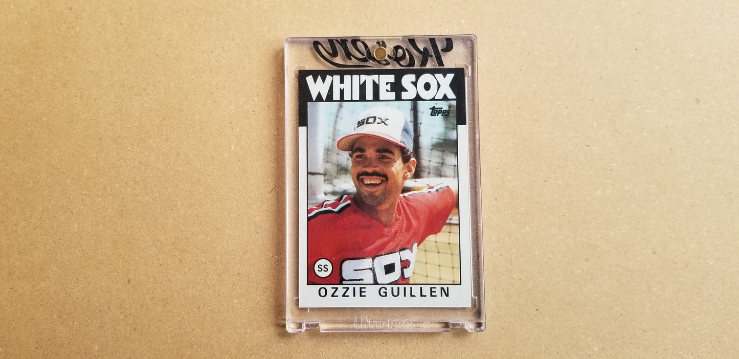 Baseball card art by Matthew Lee Rosen (aka Matthew Rosen) - Gum Stick Collector Cards - 1986 Topps Ozzie Guillen (AS Rookie Cup)
