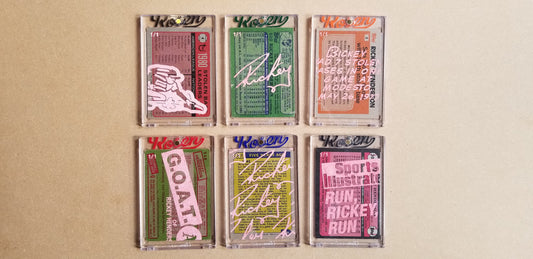 Baseball card art by Matthew Lee Rosen (aka Matthew Rosen) - Gum Stick Collector Cards - Rickey Henderson Series