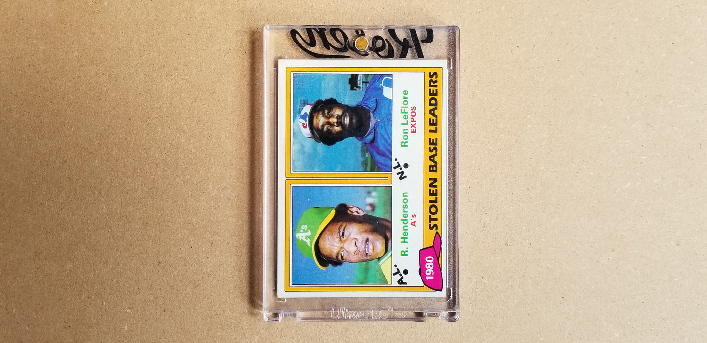 Baseball card art by Matthew Lee Rosen (aka Matthew Rosen) - Gum Stick Collector Cards - Rickey Henderson Series