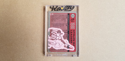 Baseball card art by Matthew Lee Rosen (aka Matthew Rosen) - Gum Stick Collector Cards - Rickey Henderson Series