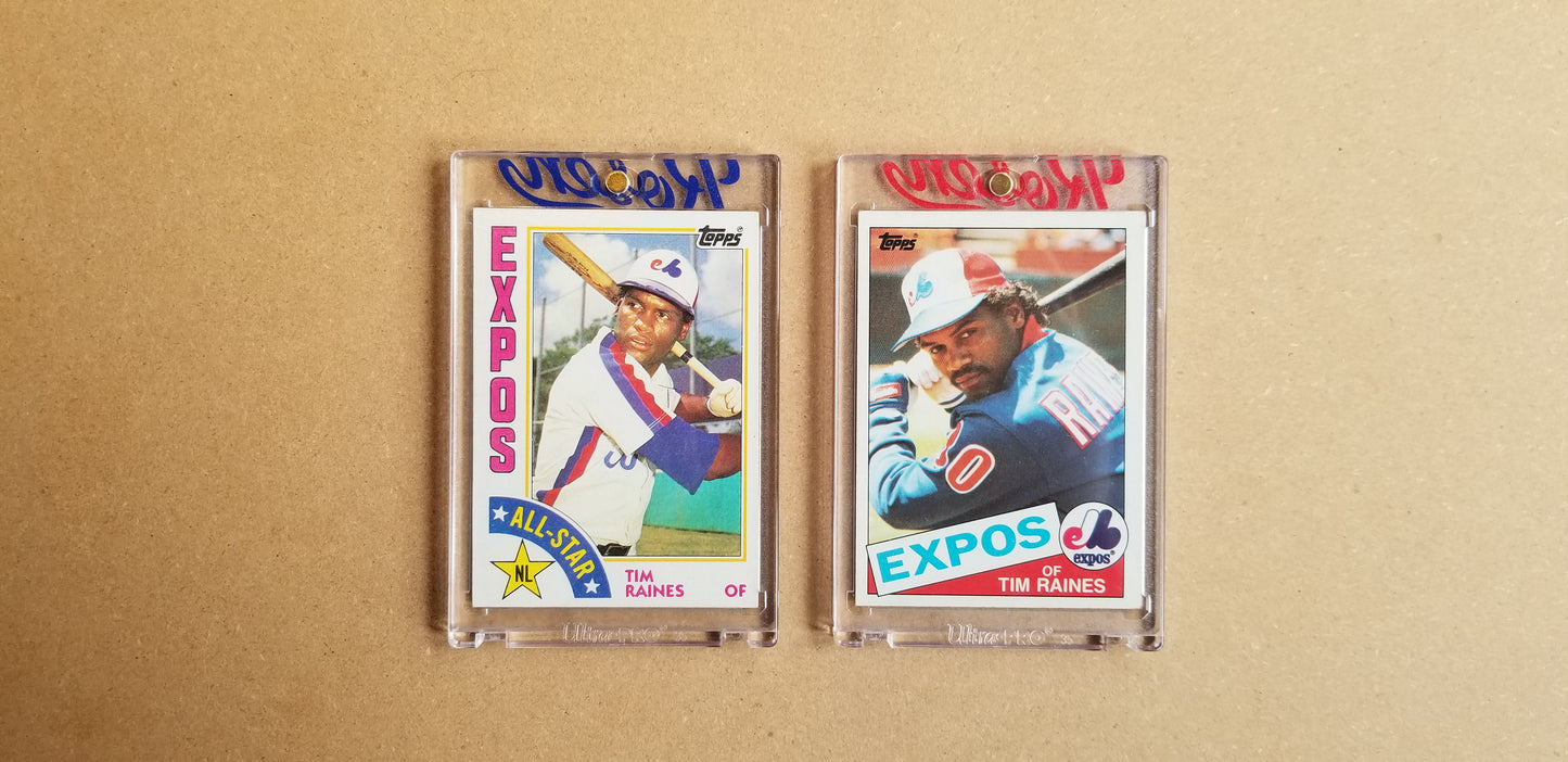 Baseball card art by Matthew Lee Rosen (aka Matthew Rosen) - Gum Stick Collector Cards - Tim Raines (Rock, Paper, Scissors)