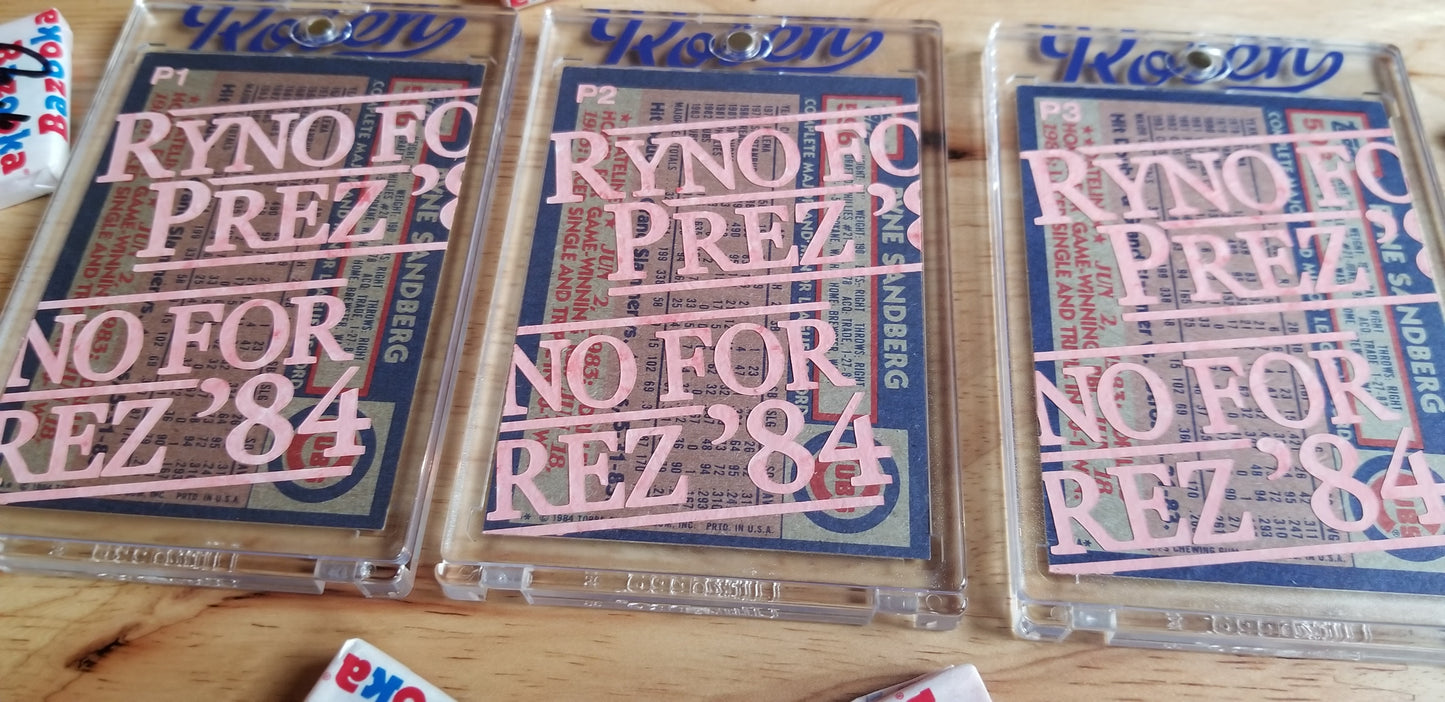 Baseball card art by Matthew Lee Rosen (aka Matthew Rosen) - Ryno for Prez ’84