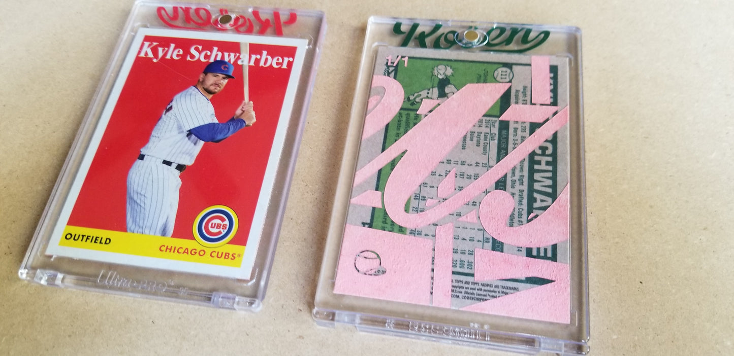 Baseball card art by Matthew Lee Rosen (aka Matthew Rosen) - Schwarber Moonshot