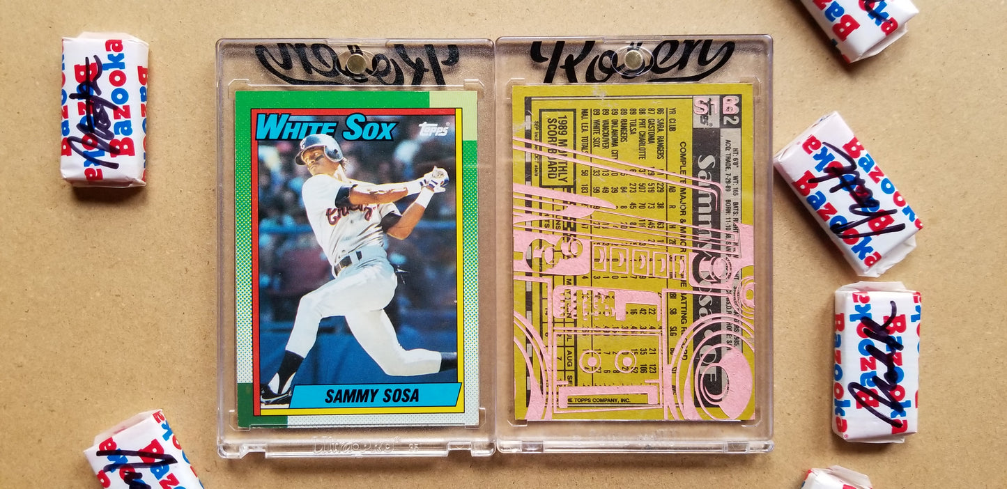 Baseball card art by Matthew Lee Rosen (aka Matthew Rosen) - Sammy Sosa Boombox (Diptych)