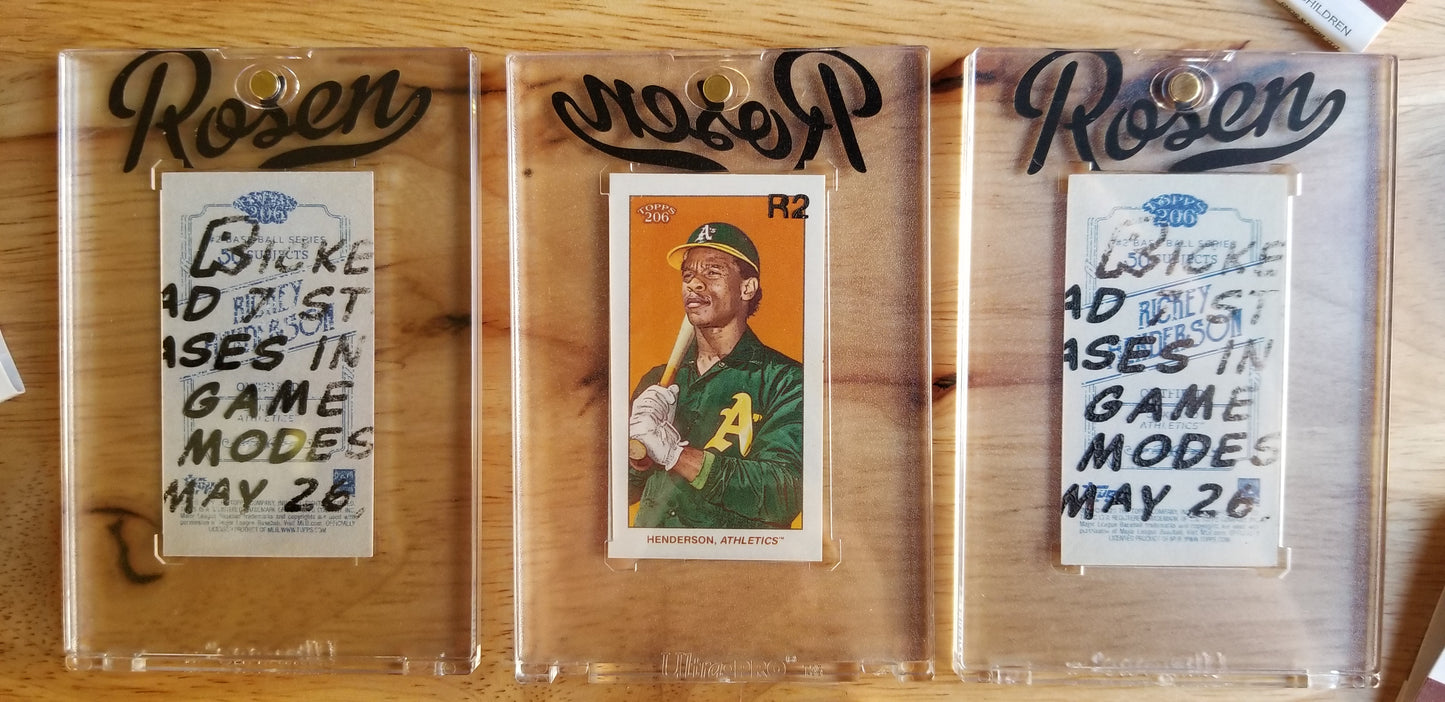 Baseball card art by Matthew Lee Rosen (aka Matthew Rosen) - Rickey Henderson 1980 Topps 