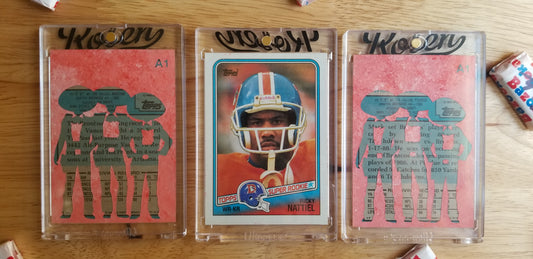 Football card art by Matthew Rosen - Elway's Three Amigos