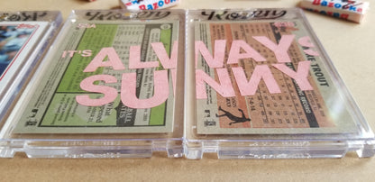 Baseball card art by Matthew Lee Rosen (aka Matthew Rosen) - Mike Trout Always Sunny (Diptych)