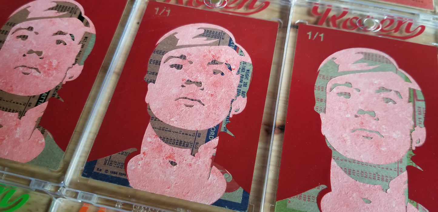 Baseball card art by Matt Rosen - Andy Warhol Self portrait