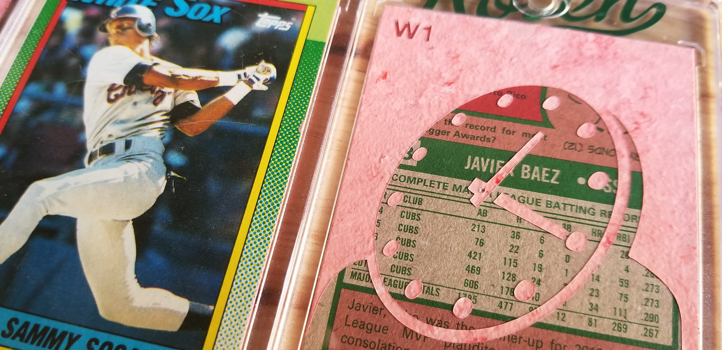 Baseball card art by Matthew Lee Rosen (aka Matthew Rosen) - Wrigley Field Clock